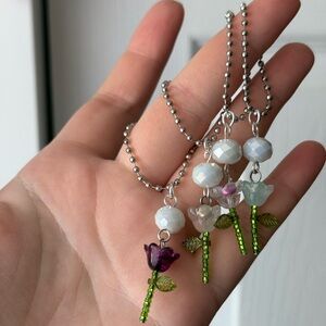 Beaded Flower Keychain